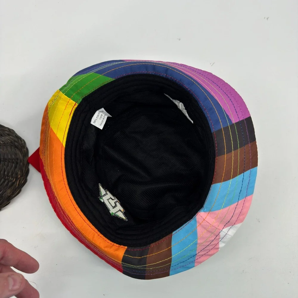 New Coca-Cola‎ Houston Astros Bucket Hat Mens OSFM Black Rainbow Pride Celebrate